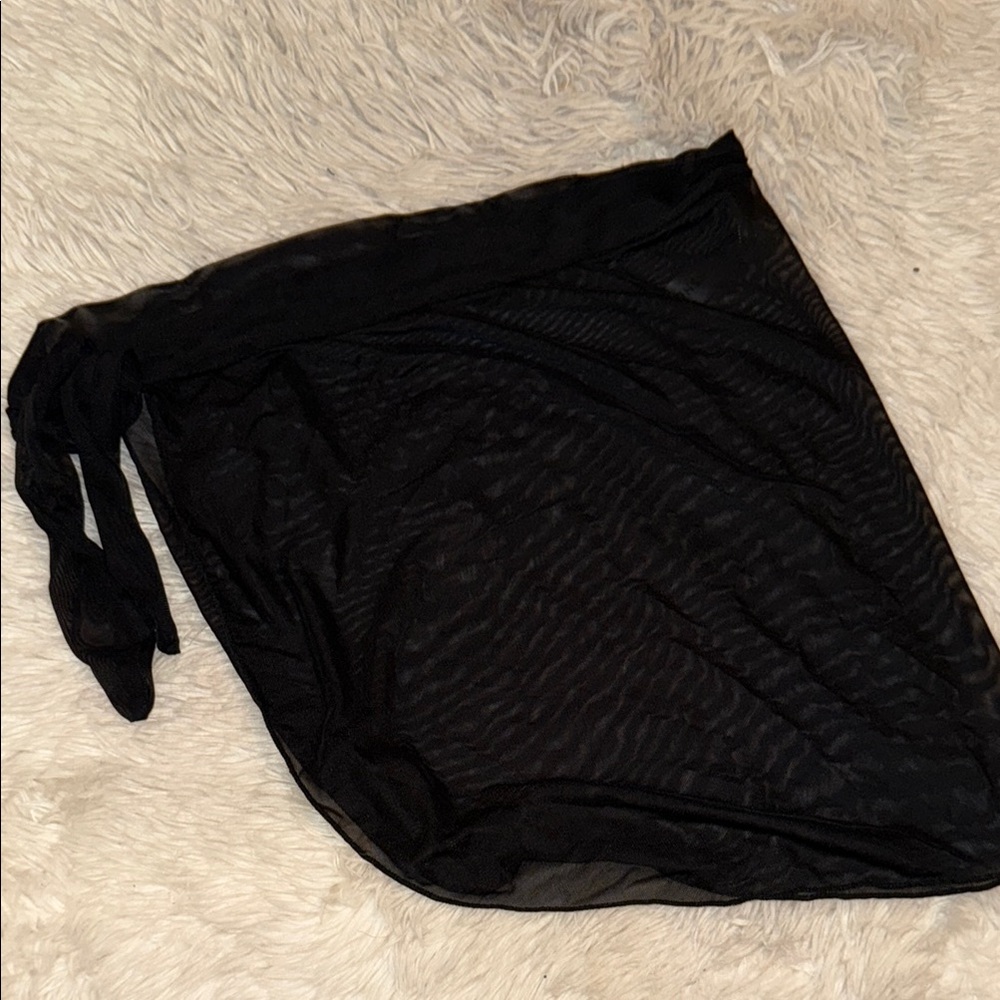 Chic Black Sheer Sarong Wrap